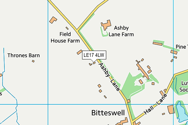 Lutterworth Rugby Football Club map (LE17 4LW) - OS VectorMap District (Ordnance Survey)