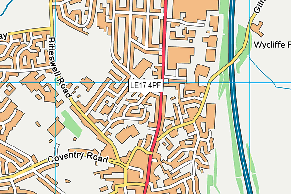LE17 4PF map - OS VectorMap District (Ordnance Survey)