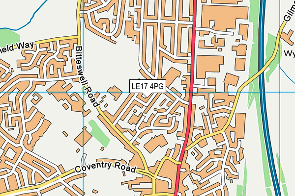 LE17 4PG map - OS VectorMap District (Ordnance Survey)