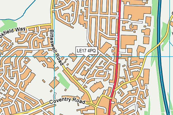 LE17 4PQ map - OS VectorMap District (Ordnance Survey)