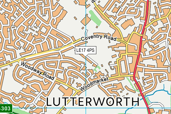 Lutterworth Cricket Club map (LE17 4PS) - OS VectorMap District (Ordnance Survey)