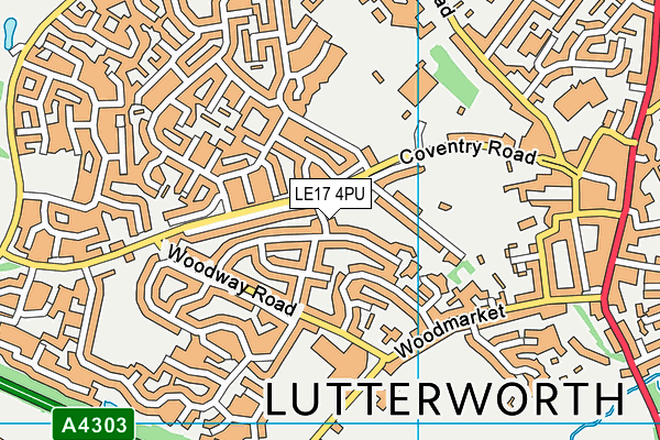 LE17 4PU map - OS VectorMap District (Ordnance Survey)