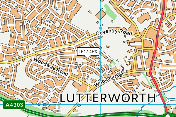 LE17 4PX map - OS VectorMap District (Ordnance Survey)