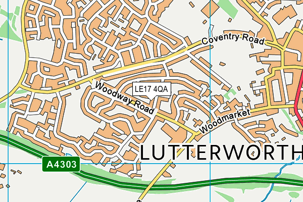 LE17 4QA map - OS VectorMap District (Ordnance Survey)