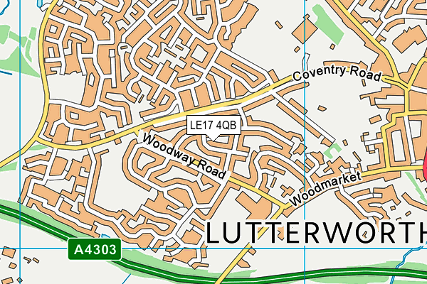 LE17 4QB map - OS VectorMap District (Ordnance Survey)