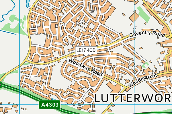 LE17 4QD map - OS VectorMap District (Ordnance Survey)
