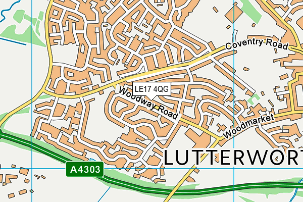 LE17 4QG map - OS VectorMap District (Ordnance Survey)