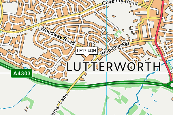 Lutterworth High School map (LE17 4QH) - OS VectorMap District (Ordnance Survey)