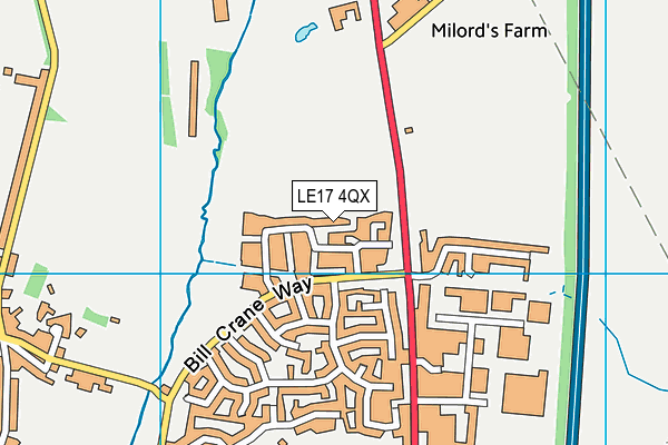 LE17 4QX map - OS VectorMap District (Ordnance Survey)