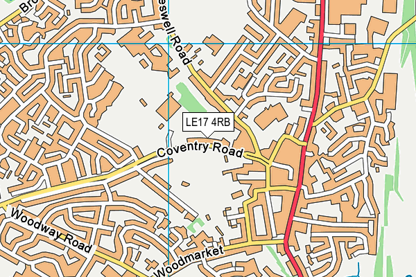 Lutterworth Sports Centre map (LE17 4RB) - OS VectorMap District (Ordnance Survey)