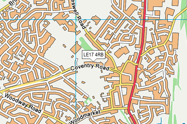 Lutterworth Swimming Pool (Closed) map (LE17 4RB) - OS VectorMap District (Ordnance Survey)