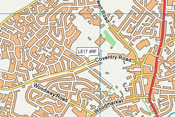 LE17 4RF map - OS VectorMap District (Ordnance Survey)