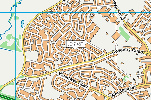 LE17 4ST map - OS VectorMap District (Ordnance Survey)