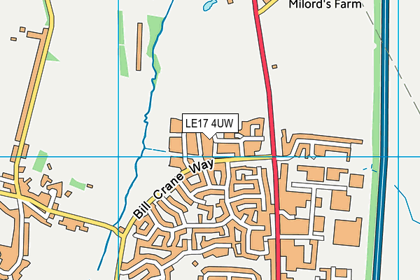 LE17 4UW map - OS VectorMap District (Ordnance Survey)