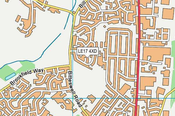 LE17 4XD map - OS VectorMap District (Ordnance Survey)