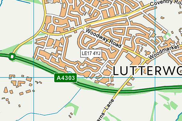 LE17 4YJ map - OS VectorMap District (Ordnance Survey)