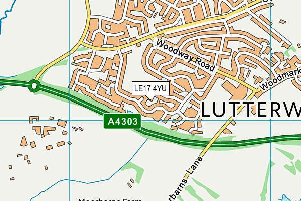 LE17 4YU map - OS VectorMap District (Ordnance Survey)