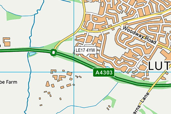 LE17 4YW map - OS VectorMap District (Ordnance Survey)