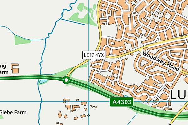 LE17 4YX map - OS VectorMap District (Ordnance Survey)