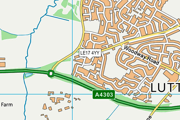 LE17 4YY map - OS VectorMap District (Ordnance Survey)