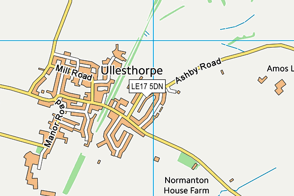 Ullesthorpe Playing Fields Association map (LE17 5DN) - OS VectorMap District (Ordnance Survey)