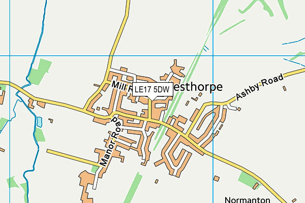 LE17 5DW map - OS VectorMap District (Ordnance Survey)