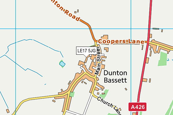 LE17 5JG map - OS VectorMap District (Ordnance Survey)