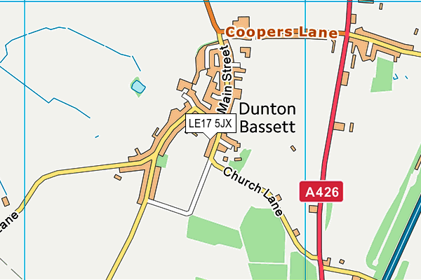 LE17 5JX map - OS VectorMap District (Ordnance Survey)