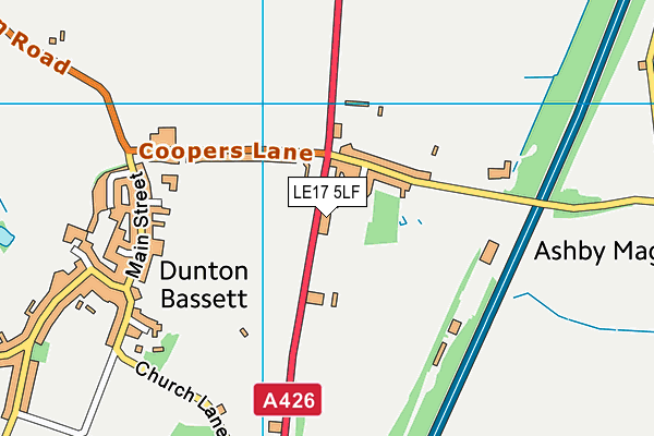 LE17 5LF map - OS VectorMap District (Ordnance Survey)