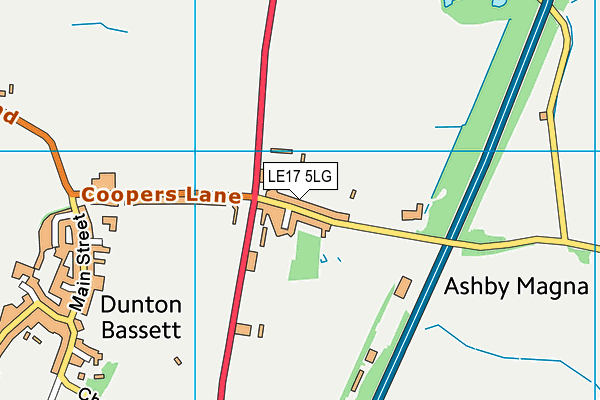 Dunton And Broughton United Football Club map (LE17 5LG) - OS VectorMap District (Ordnance Survey)
