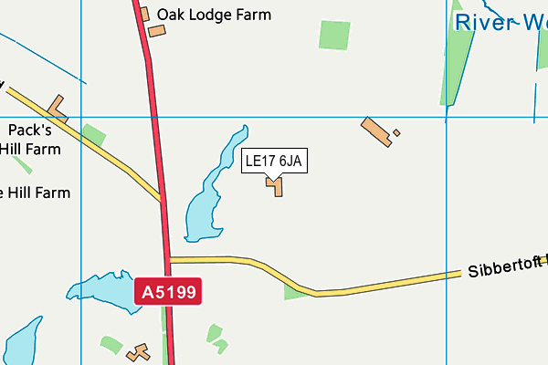 LE17 6JA map - OS VectorMap District (Ordnance Survey)