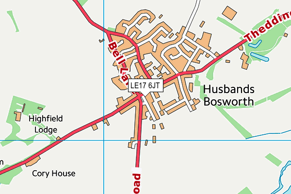 LE17 6JT map - OS VectorMap District (Ordnance Survey)