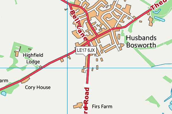 Husbands Bosworth Village Hall map (LE17 6JX) - OS VectorMap District (Ordnance Survey)