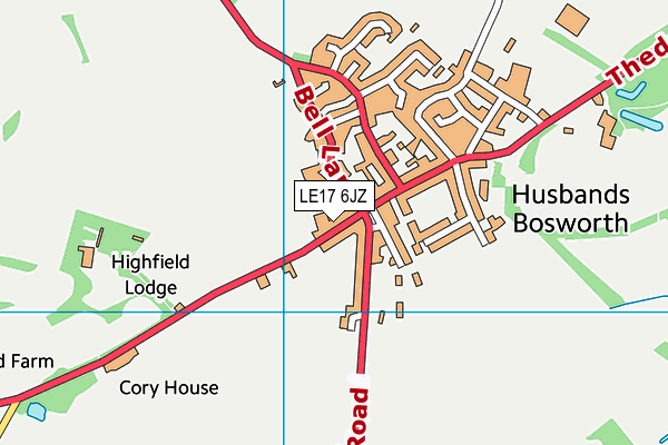 LE17 6JZ map - OS VectorMap District (Ordnance Survey)