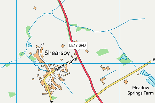 LE17 6PD map - OS VectorMap District (Ordnance Survey)