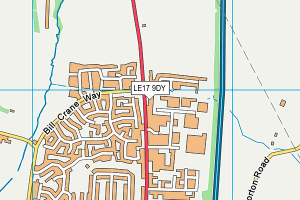 LE17 9DY map - OS VectorMap District (Ordnance Survey)