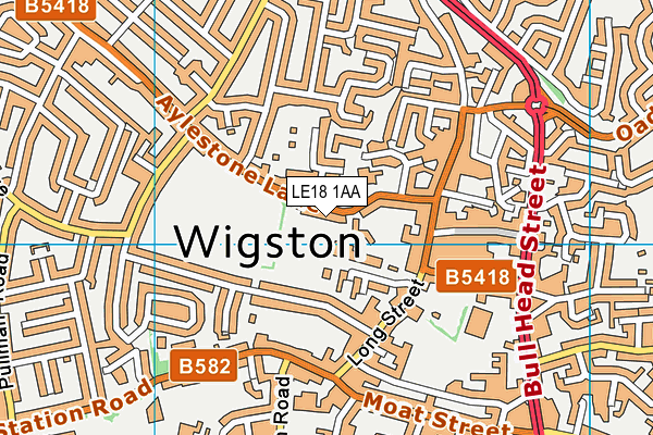 LE18 1AA map - OS VectorMap District (Ordnance Survey)