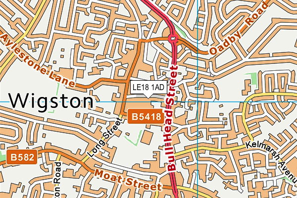 Clubfit 24 (Wigston) map (LE18 1AD) - OS VectorMap District (Ordnance Survey)