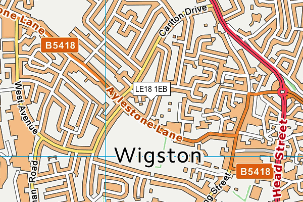 LE18 1EB map - OS VectorMap District (Ordnance Survey)