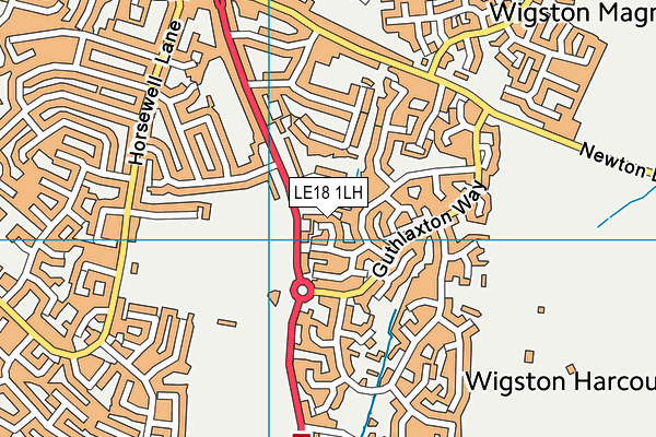LE18 1LH map - OS VectorMap District (Ordnance Survey)
