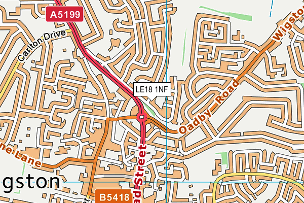 LE18 1NF map - OS VectorMap District (Ordnance Survey)