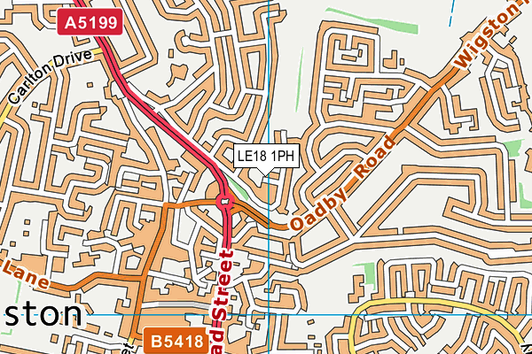 LE18 1PH map - OS VectorMap District (Ordnance Survey)