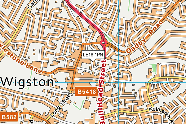 LE18 1PN map - OS VectorMap District (Ordnance Survey)