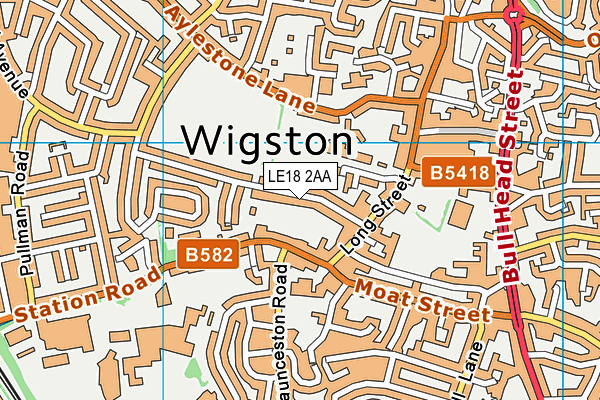 LE18 2AA map - OS VectorMap District (Ordnance Survey)