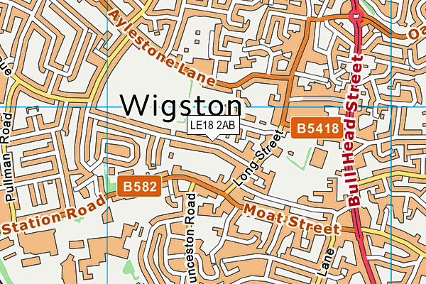 LE18 2AB map - OS VectorMap District (Ordnance Survey)