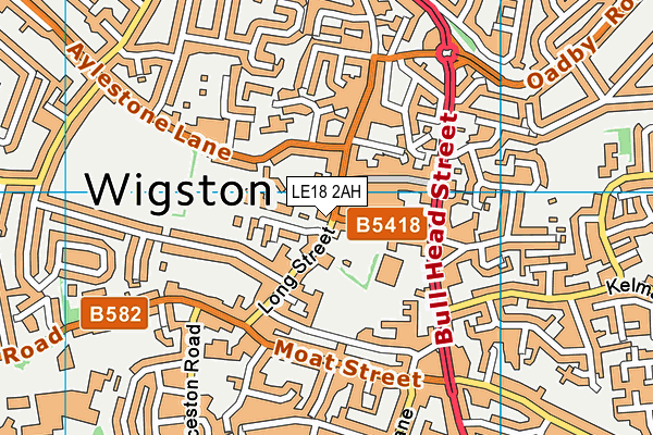 LE18 2AH map - OS VectorMap District (Ordnance Survey)
