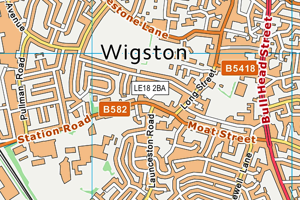 LE18 2BA map - OS VectorMap District (Ordnance Survey)