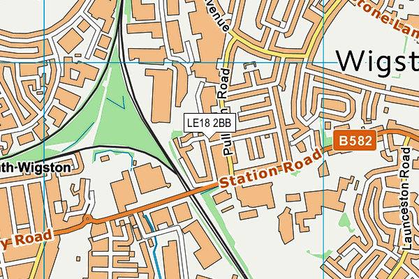 LE18 2BB map - OS VectorMap District (Ordnance Survey)