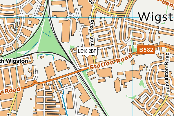 LE18 2BF map - OS VectorMap District (Ordnance Survey)