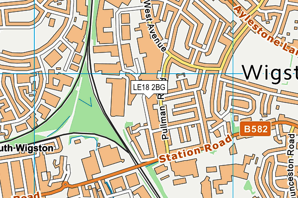 LE18 2BG map - OS VectorMap District (Ordnance Survey)